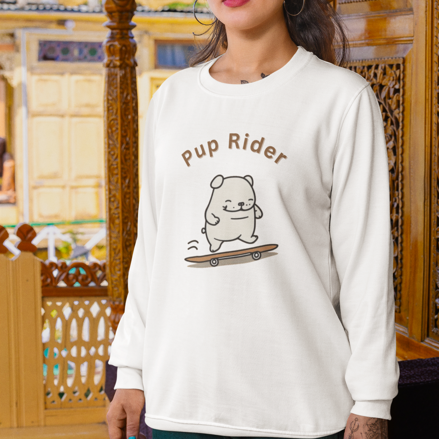 Crewneck Sweatshirt Pup Rider