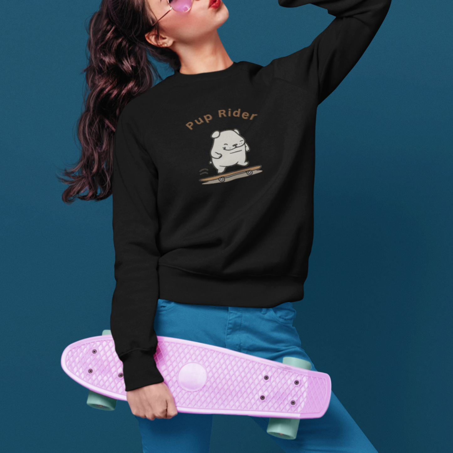 Crewneck Sweatshirt Pup Rider